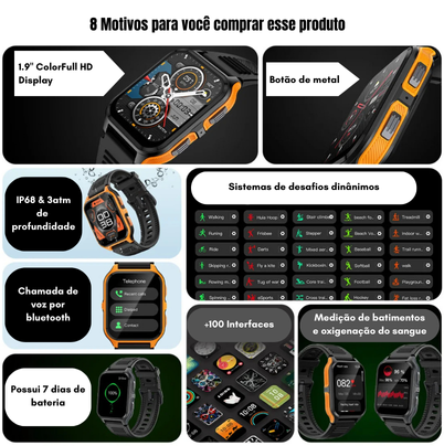 Smartwatch militar ao ar livre - Colmi®️